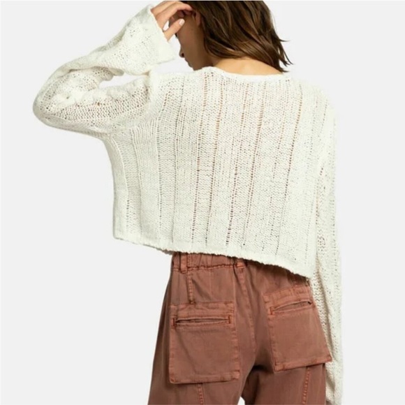 NWT Free People Robyn Cardi in Bright White - L - Picture 5 of 8